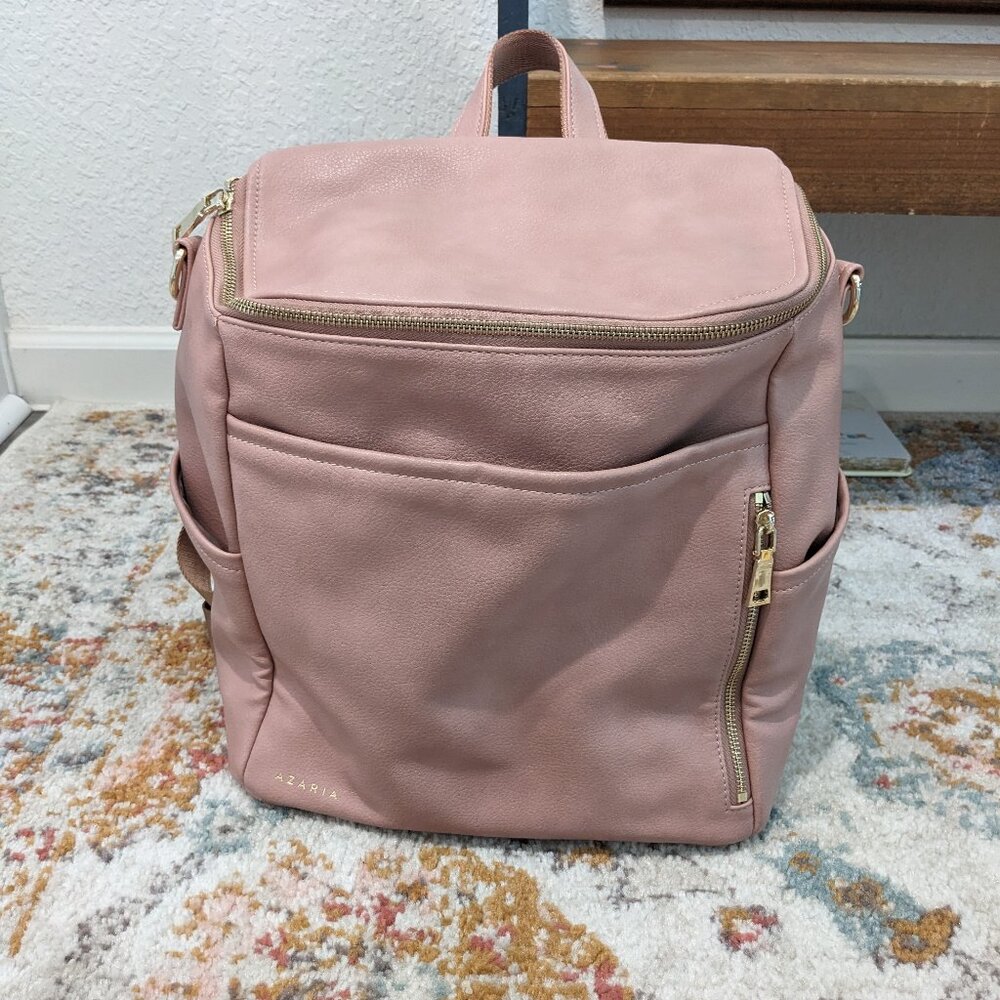 Azaria La Mere Original Dusty Rose/Pink Vegan Leather Diaper Bag